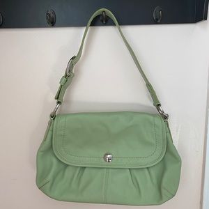 Mint green soft leathered coach purse